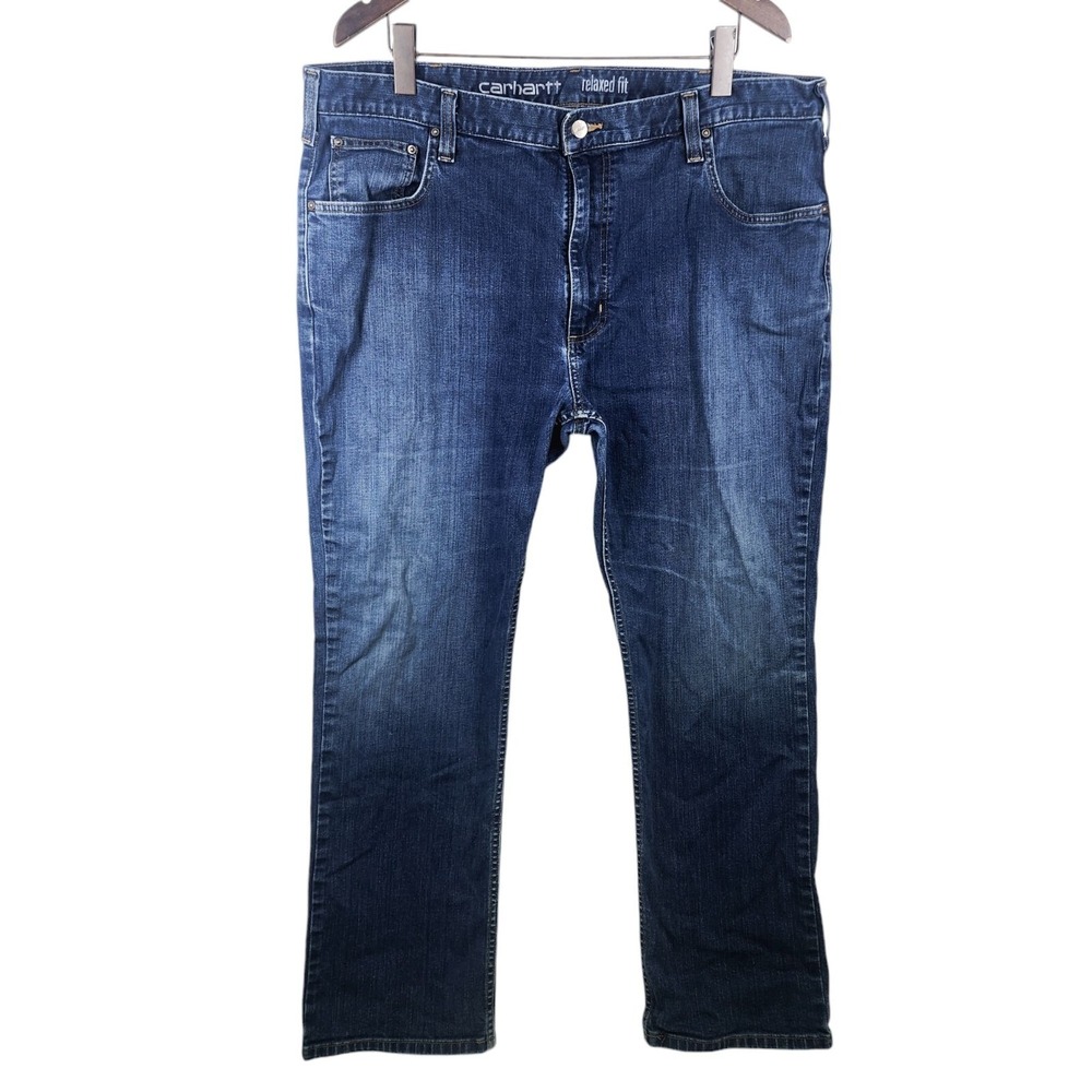Carhartt Rugged Flex Relaxed Fit Jeans Mens 42x30 Blue Denim Straight Leg 102804